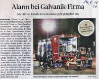 Alarm bei Galvanik-Firma